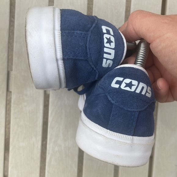 Converse Cons Pro Leather Low-Top Skate Shoes Navy Blue White Sz 7 - Picture 5 of 10